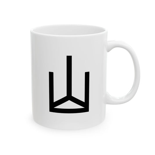 GLYPHS｜J-Runeforms — 山 / YAMA-Rune Ceramic Mug (White · Dual-Sided)