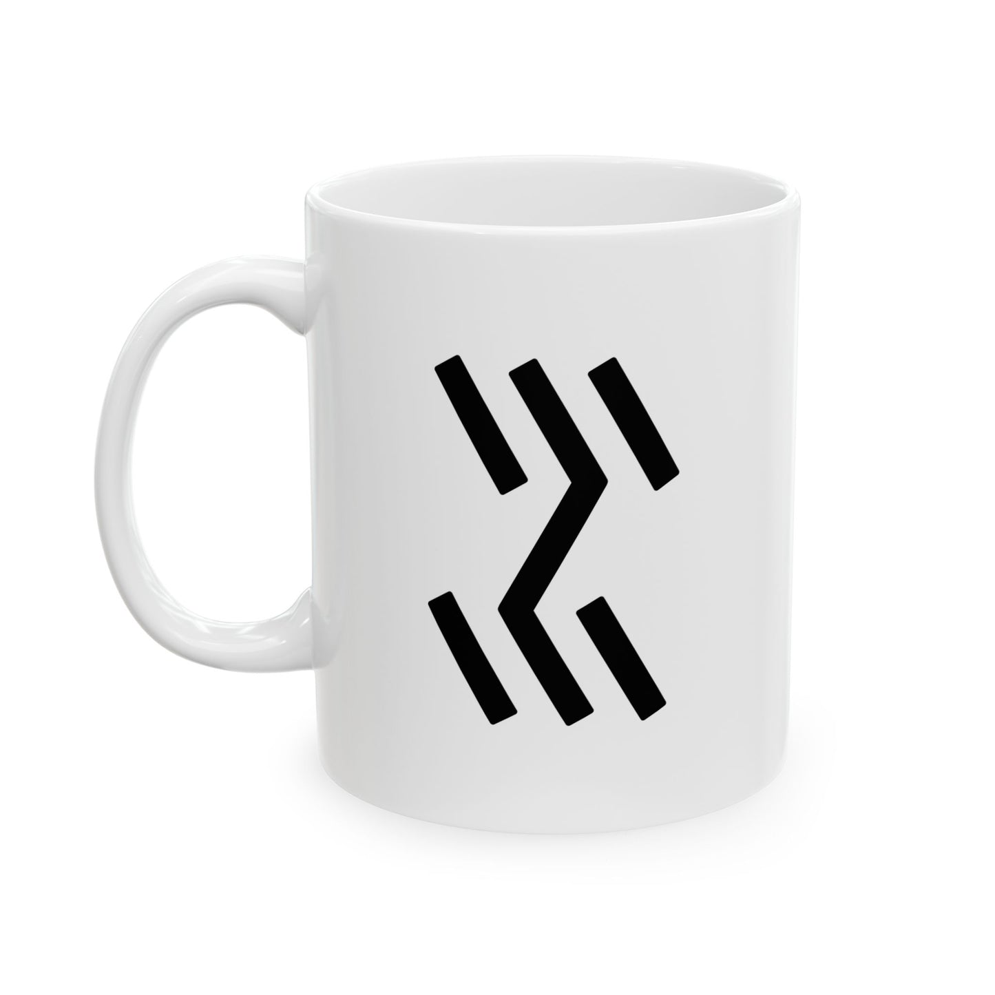 GLYPHS｜J-Runeforms — 水 / MIZU-Rune Ceramic Mug (White · Dual-Sided)