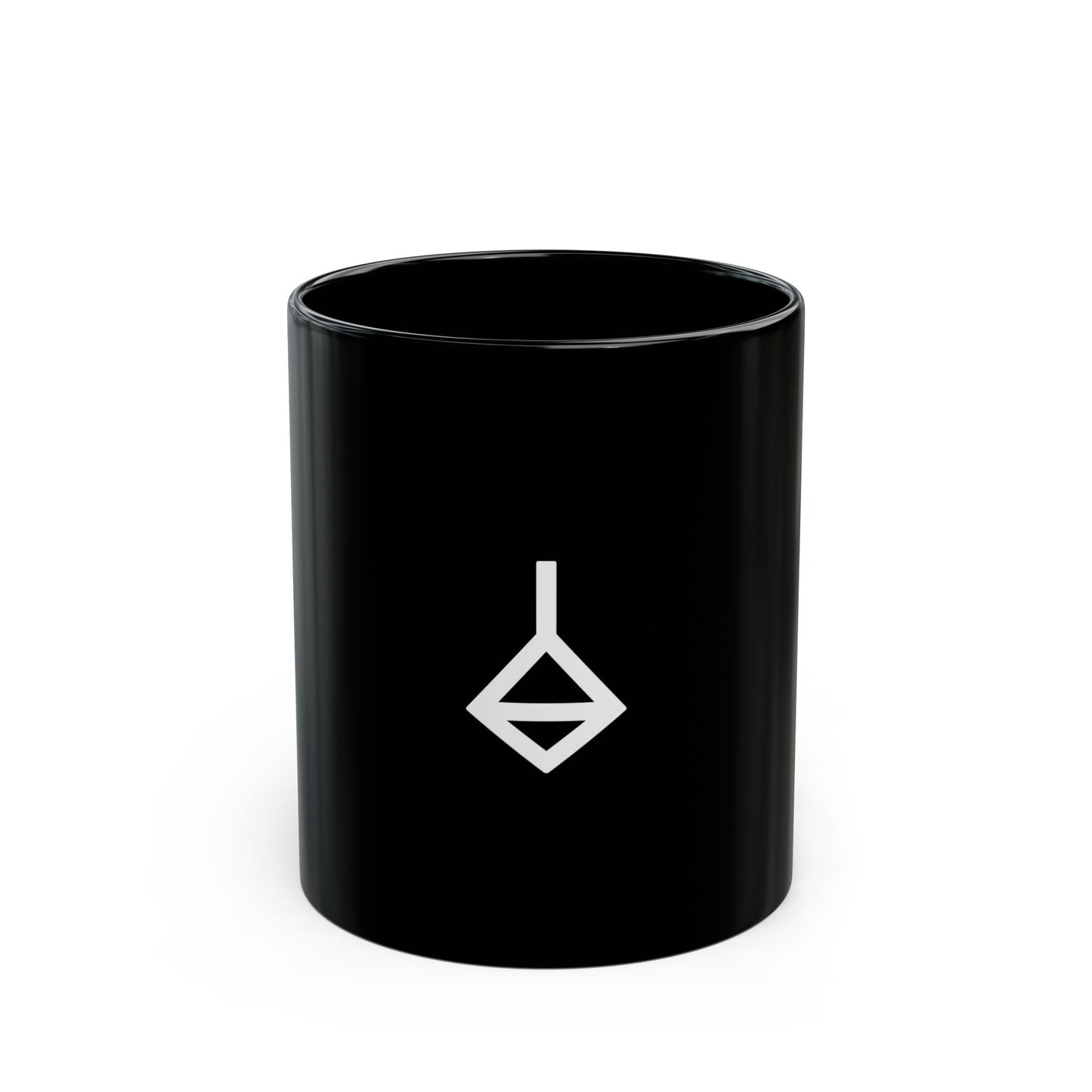 GLYPHS｜J-Runeforms — 白 / SHIRO-Rune Ceramic Mug (Black)
