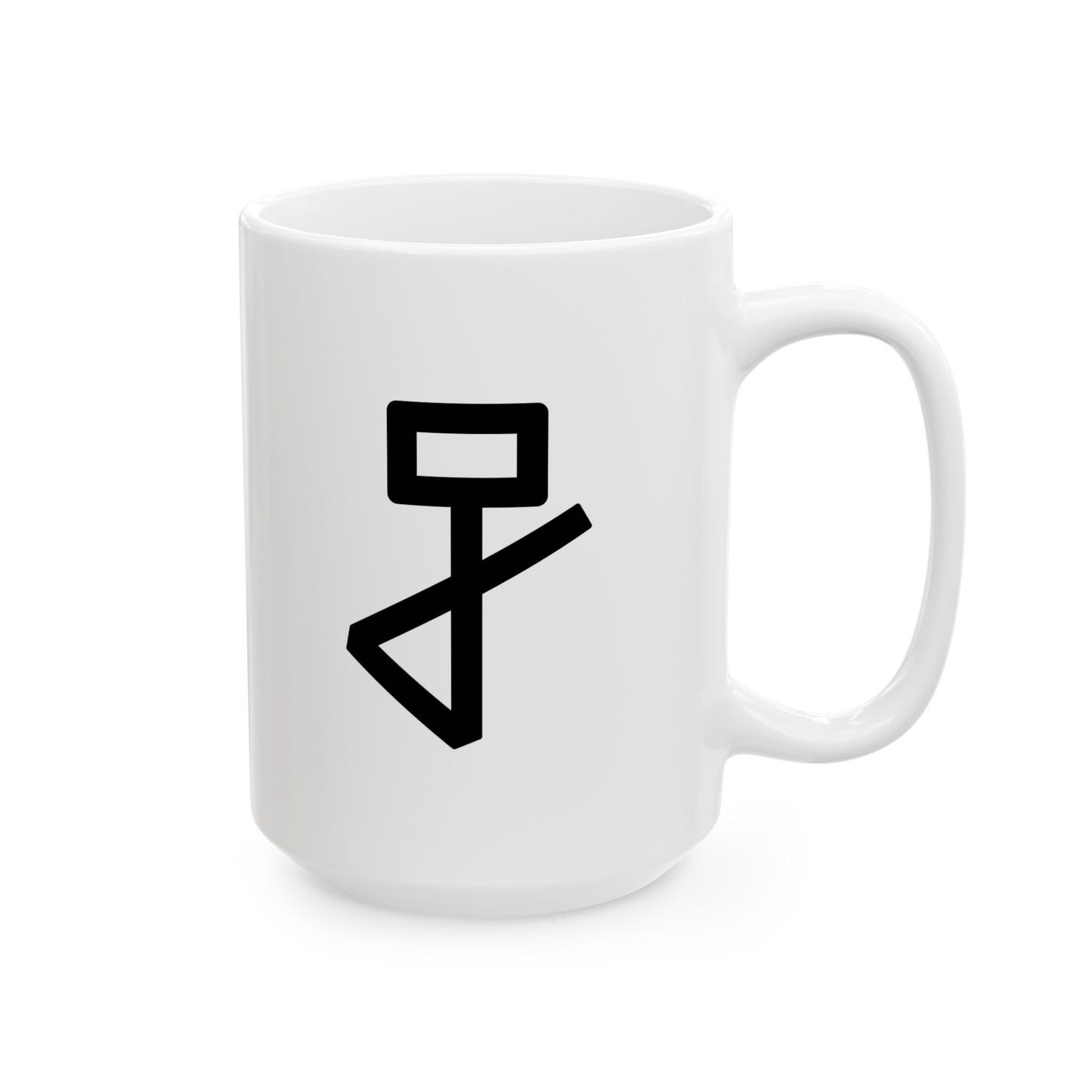 GLYPHS｜J-Runeforms — 正 / TADA-Rune Ceramic Mug (White · Dual-Sided)