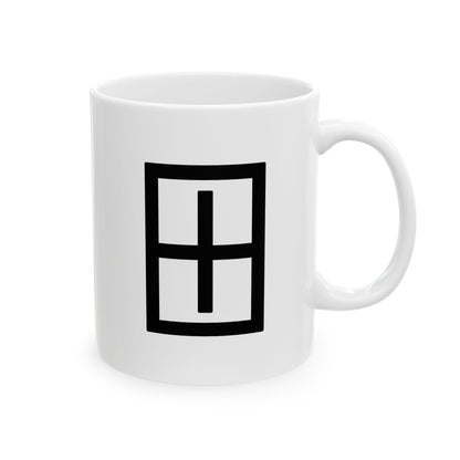 GLYPHS｜J-Runeforms — 田 / TA-Rune Ceramic Mug (White · Dual-Sided)