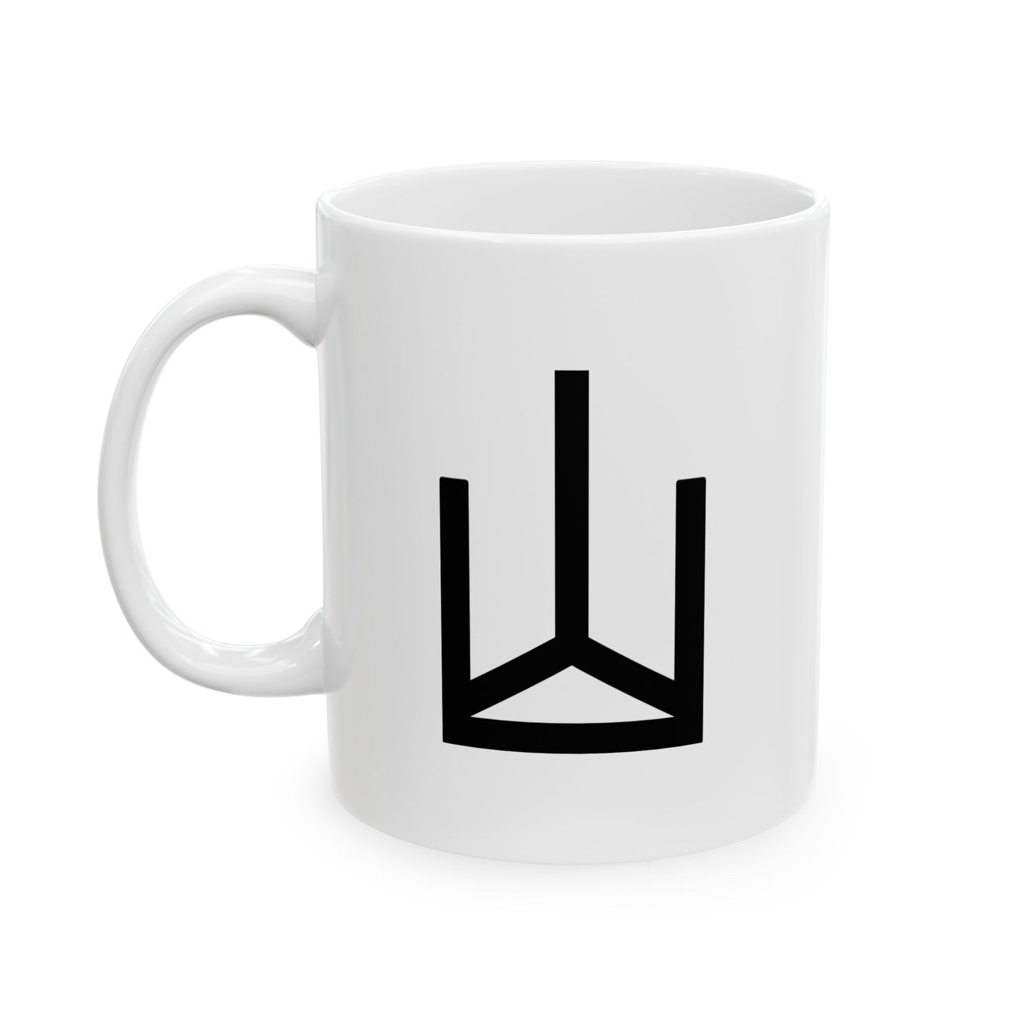 GLYPHS｜J-Runeforms — 山 / YAMA-Rune Ceramic Mug (White · Dual-Sided)