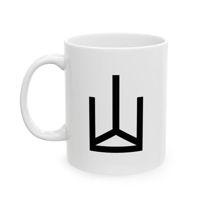 GLYPHS｜J-Runeforms — 山 / YAMA-Rune Ceramic Mug (White · Dual-Sided)
